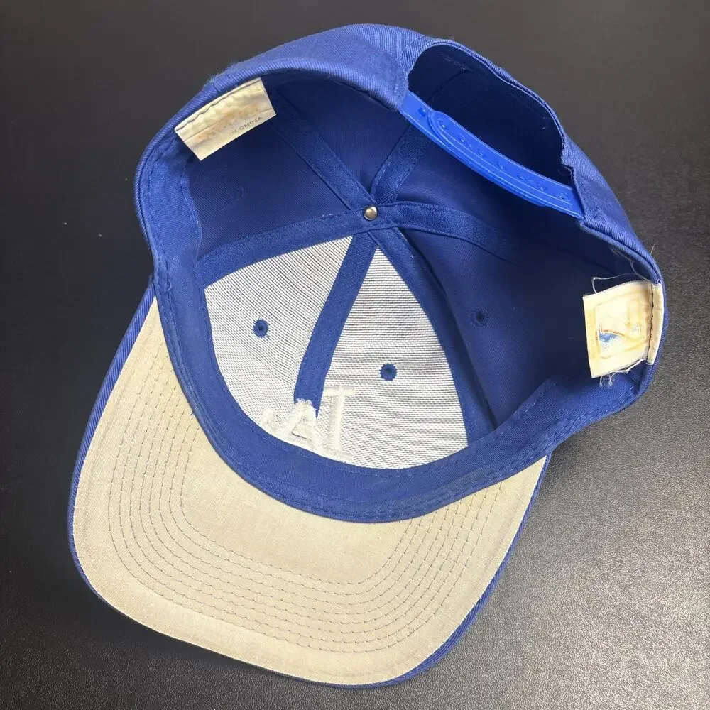Vintage Los Angeles Dodgers Logo 7 Twill Snapback Hat Cap Royal Blue/White RARE